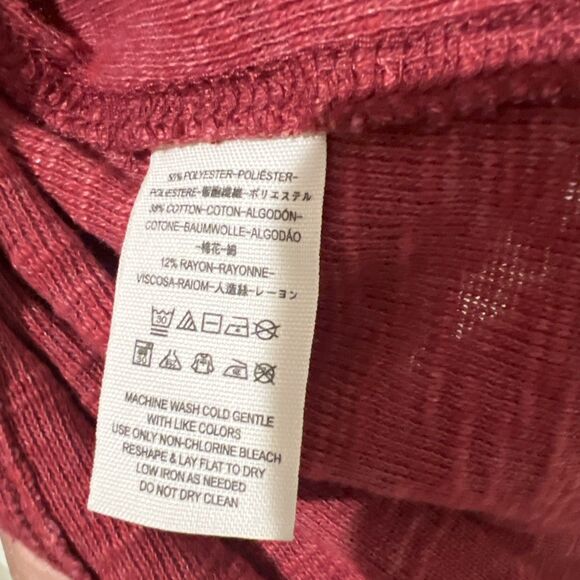 We the Free People Dark Burnt Orange Brown Cowl Split Back Turtleneck Sweater L - Picture 8 of 11